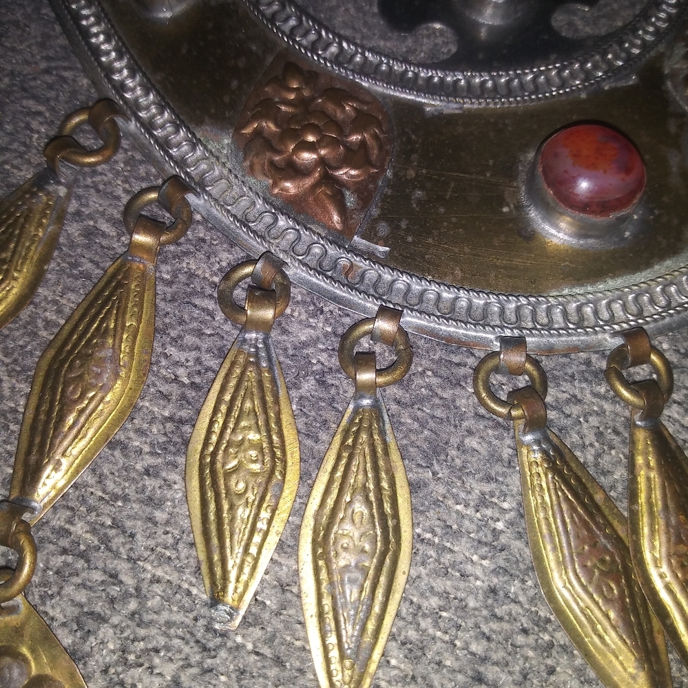 HTF Rare Nassims iron bib necklaces with cabachons 60s vintage - Picture 5 of 12